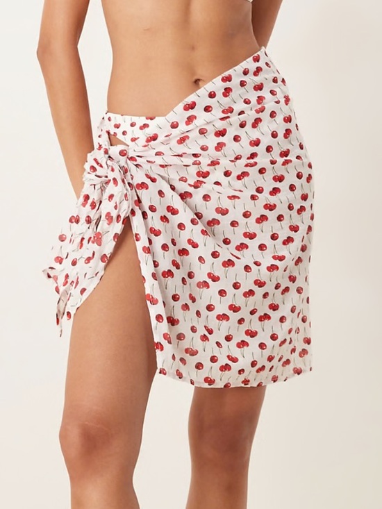 Abercrombie & Fitch Other - Abercrombie White Swim Sarong with Red Cherry Print